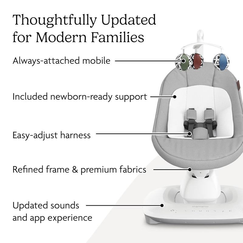 Uppababy mamaroo smart swing - grey melange, , medium-null
