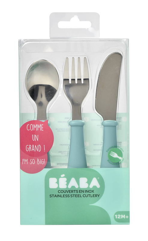 Beaba cutlery stainless steel set x3 - Airy green, , medium-null