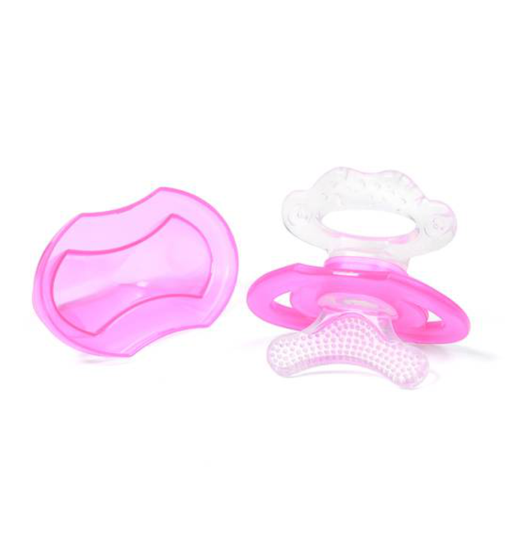 Babyono silicone teether first teeth pink, , medium-null