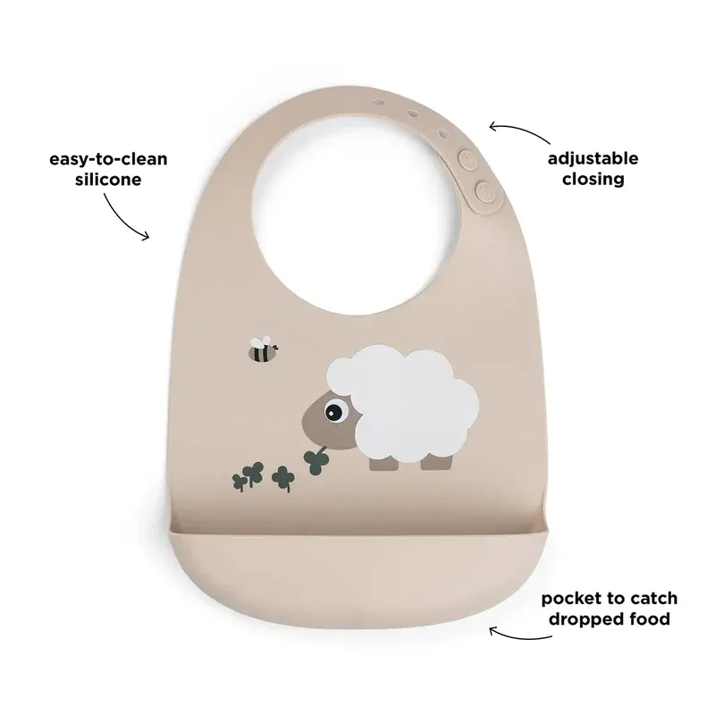 Done by deer silicone bib sheepy - sand, , medium-null