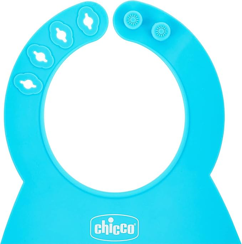 Chicco easy roll silicone bib blue 6m+, , medium-null