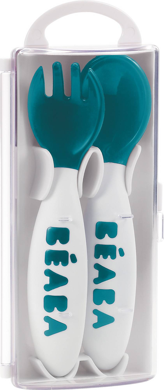 Beaba ellipse 2nd age cutlery - blue, , medium-null
