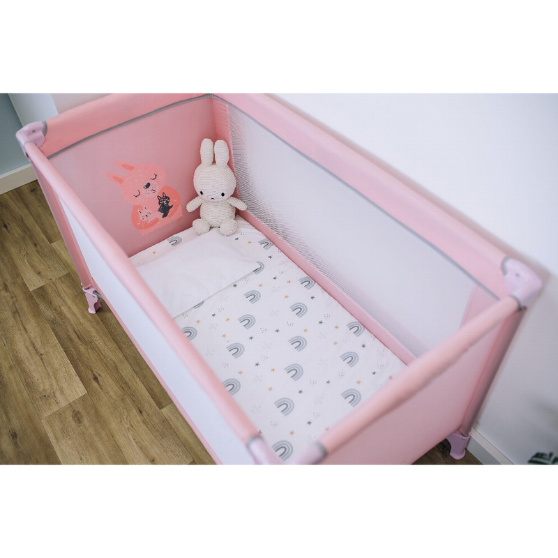 Travel cot love - rabbit pink, , medium-null