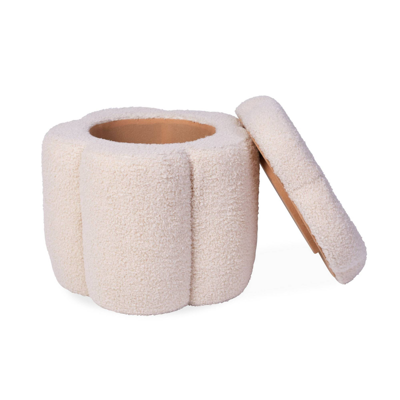 Childhome flower pouf + toy box - offwhite, , medium-null