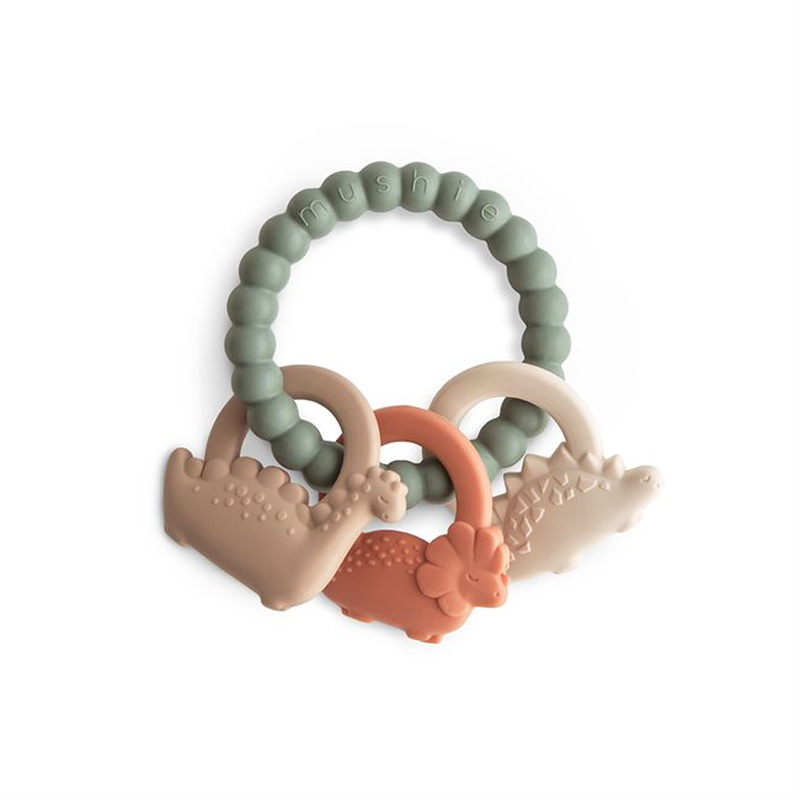 Mushie teething ring dino, , medium-null