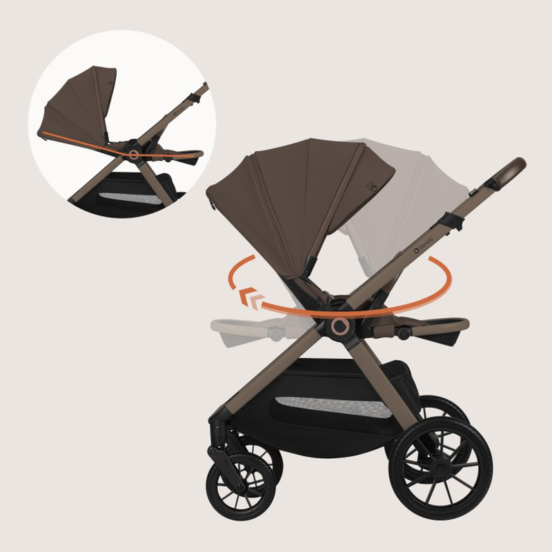 Layla 2 in 1 beige taupe stroller, , medium-null
