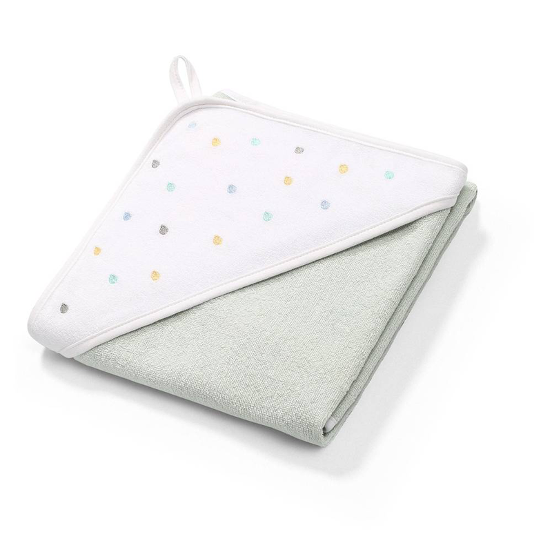 Babyono terry hooded towel drops mint 100x100 cm, , medium-null