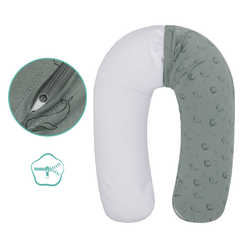 Fillikid nursing pillow jersey - whale green, , medium-null