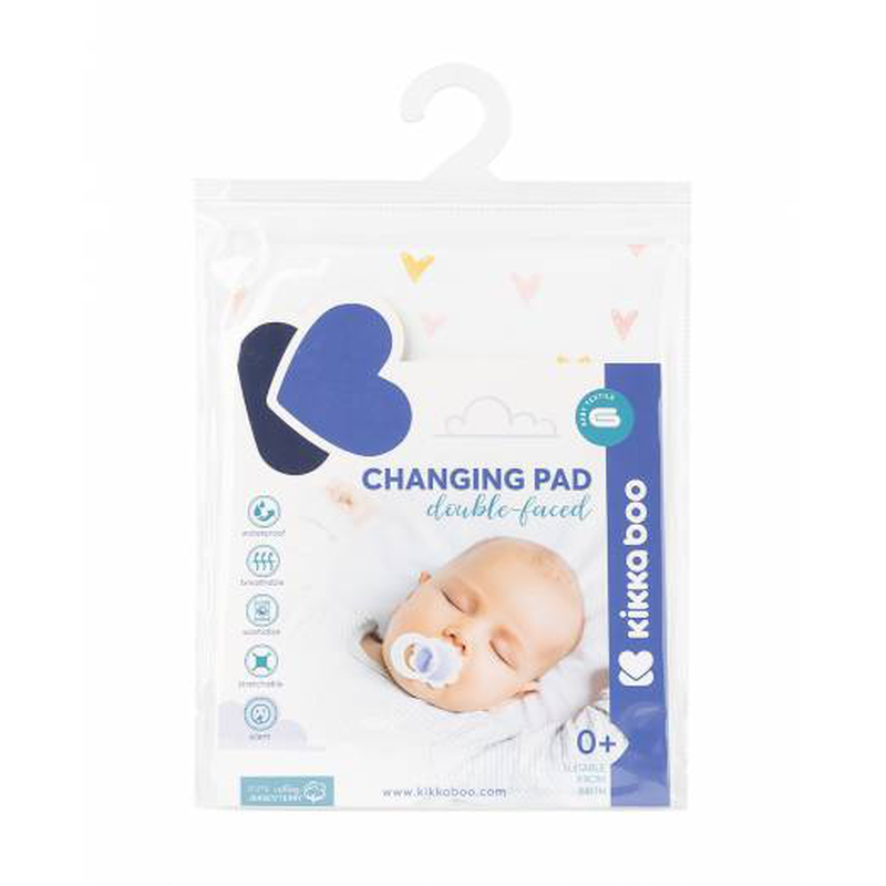 Kikka boo changing mat double-sided jersey/terry 40/60 hearts, , medium-null