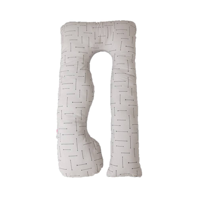 Simply good premium pregnancy pillow - grey stripe on beige, , medium