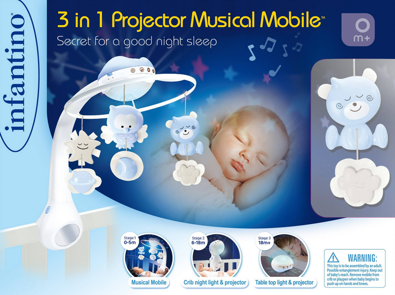 Infantino 3in1 projector musical mobile - blue, , medium-null