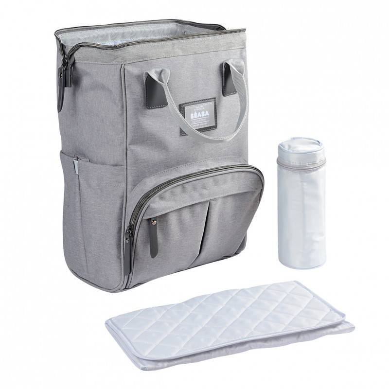 Beaba bag wellington backpack - heather grey, , medium-null