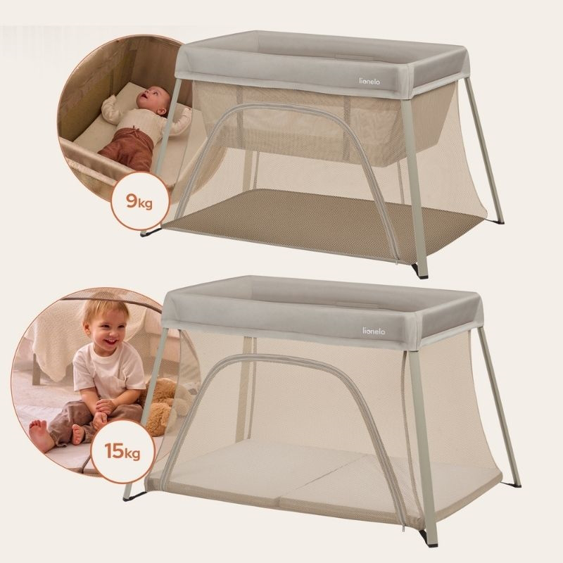Alice beige olive travel crib 3 in 1, , medium-null