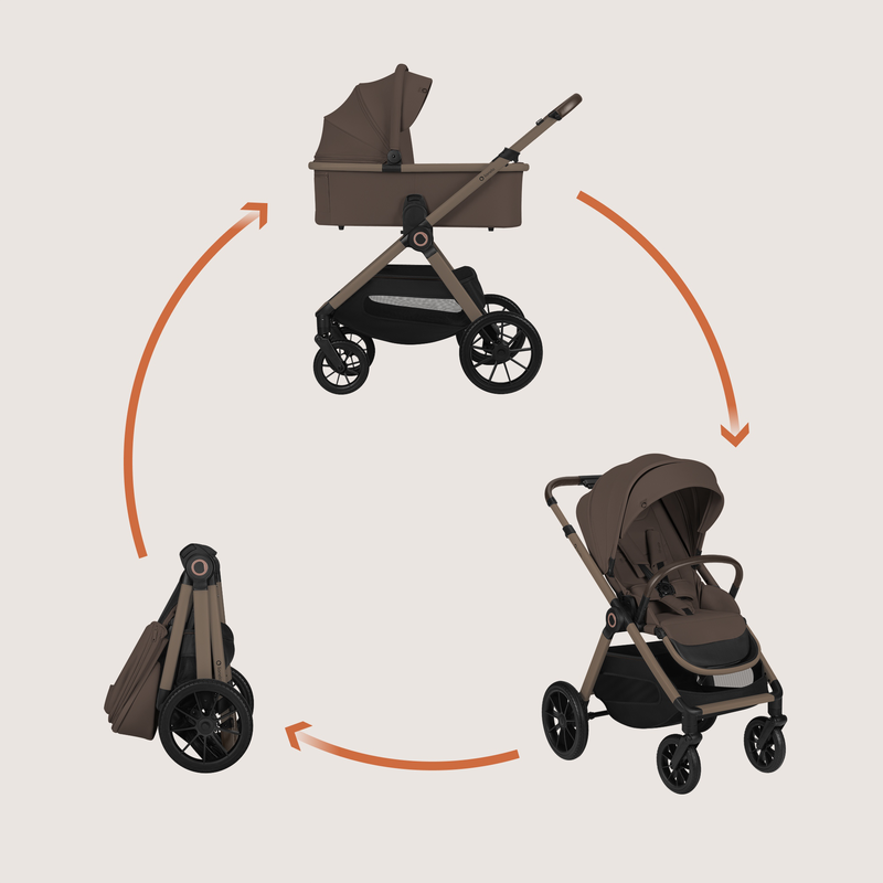 Layla 2 in 1 beige taupe stroller, , medium-null