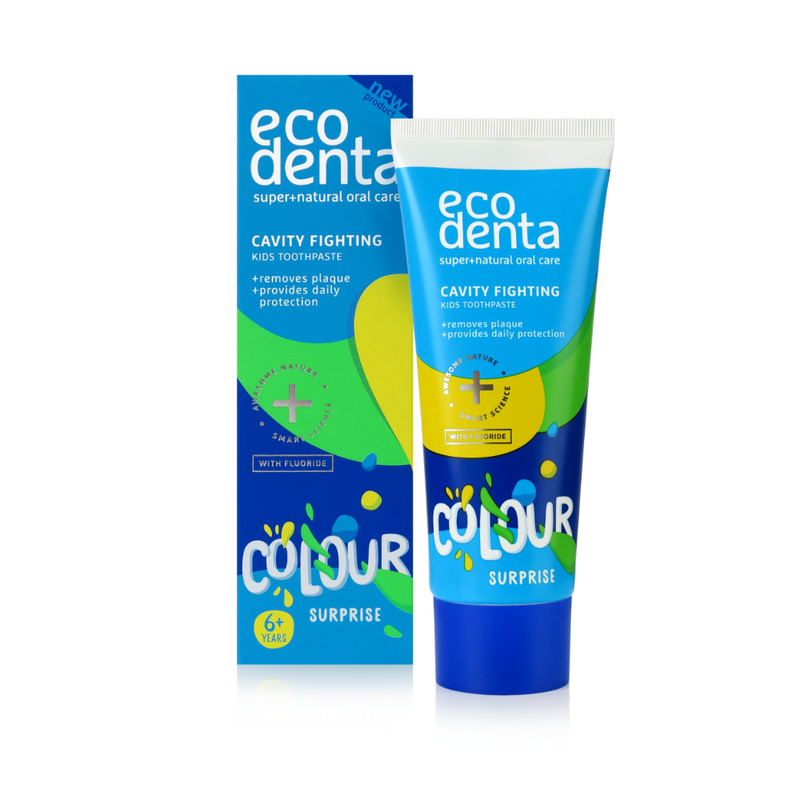 Ecodenta colour surprise cavity fighting toothpaste 6y+ 75ml, , medium-null