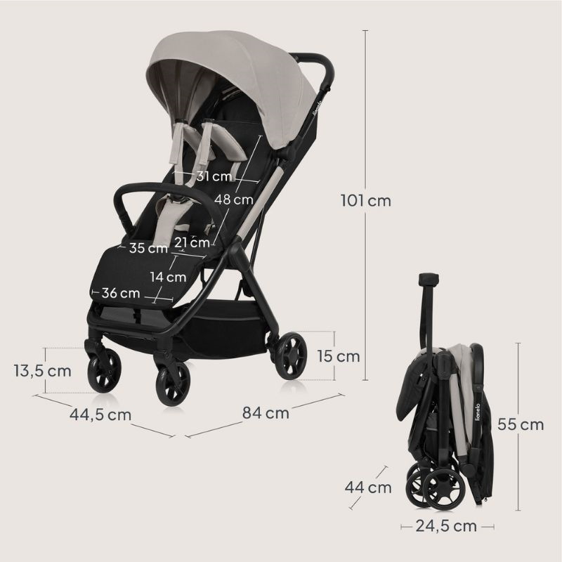 Julie Air beige sand stroller, , medium-null