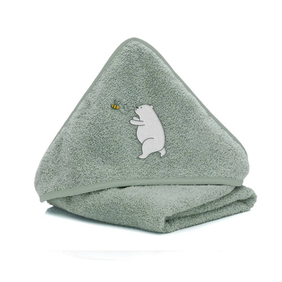 Fillikid hooded towel 75x75cm - bear green, , medium