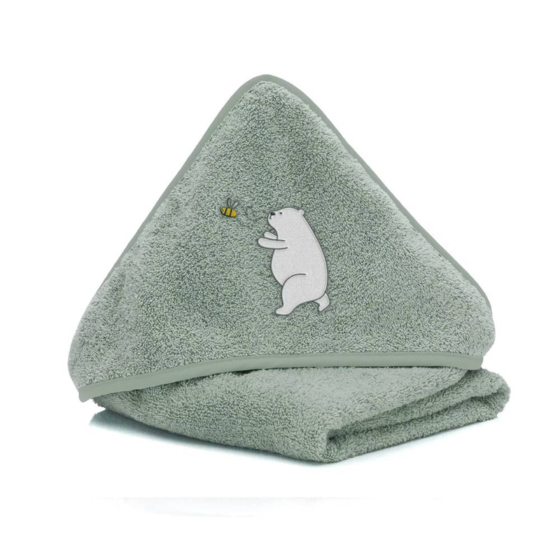 Fillikid hooded towel 75x75cm - bear green, , medium-null