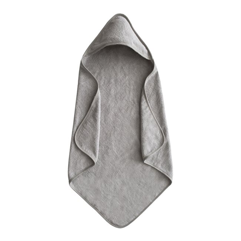 Mushie hooded towel gray, , medium-null