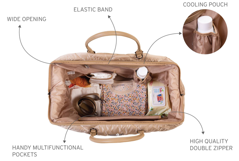 Childhome mommy bag - puffered beige, , medium-null
