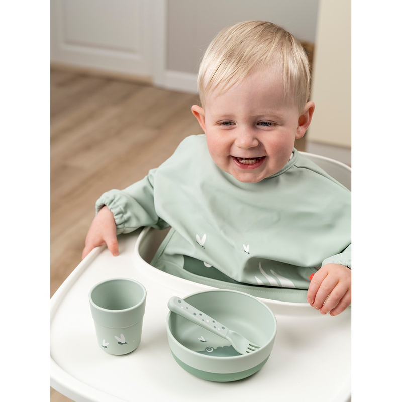 Done by deer sleeved pocket bib croco - green, , medium-null