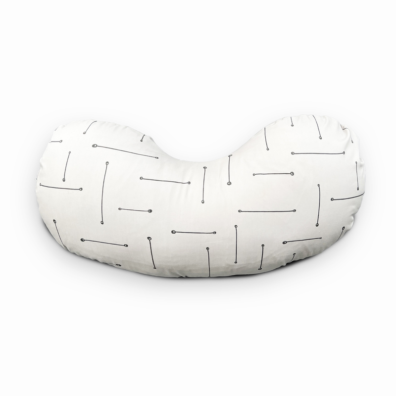 Simply good nursing pillow compact - grey stripe on beige, , medium-null