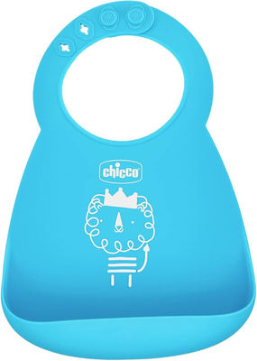 Chicco easy roll silicone bib blue 6m+, , medium