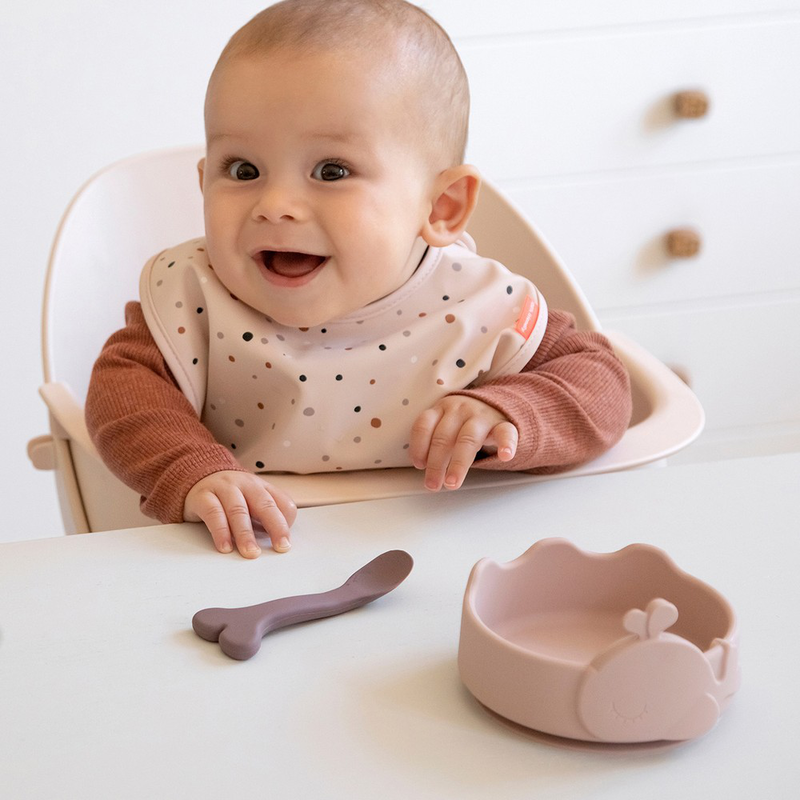 Done by deer silicone stick n' stay bowl n' baby spoon wally - powder, , medium-null