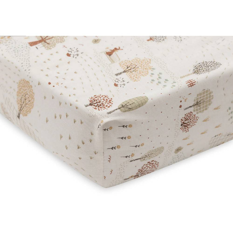 Jollein fitted sheet jersey 50x90 - tiny park, , medium-null
