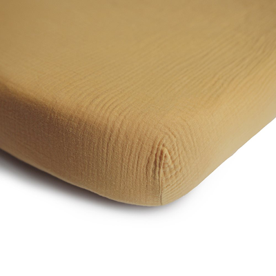 Mushie crib sheet medium fall yellow, , medium