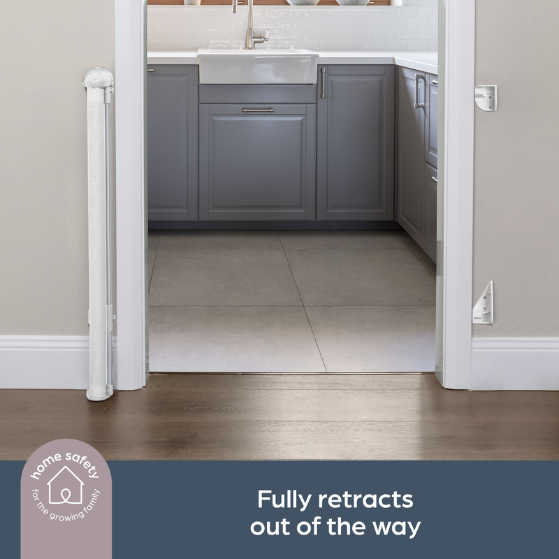 Dreambaby glide n hide retractable gate 90cm / 140cm &ndash; white, , medium-null