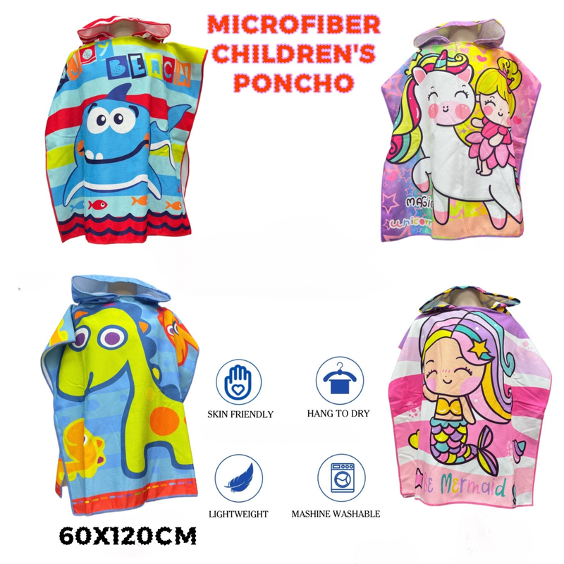 Microfiber printed towel poncho #p2404-null