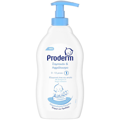 Proderm shampoo & shower 0-12m 400ml, , medium