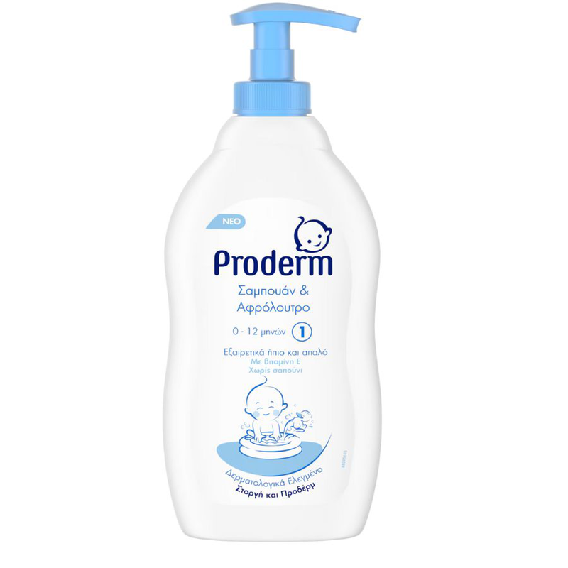 Proderm shampoo & shower 0-12m 400ml, , medium-null