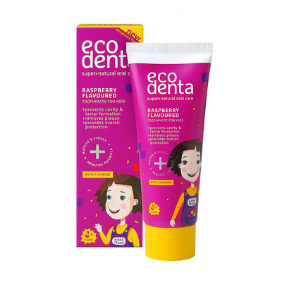 Ecodenta kake make raspberry flavoured toothpaste for kids 3y+ 75ml, , medium