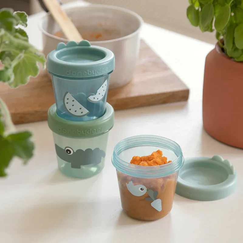 Done by deer baby food container 3pcs croco - green, , medium-null