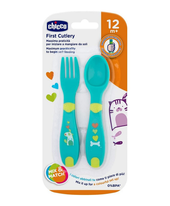 Chicco baby's first cutlery set 12m+, , medium-null