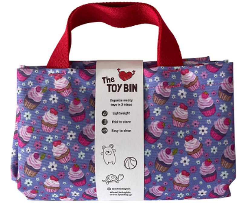Toy bin organize toys bag cup cakes-null