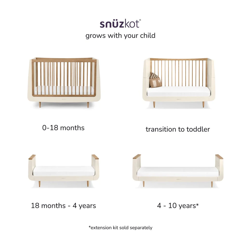 Snuzkot skandi cot bed cashmere - walnut, , medium-null