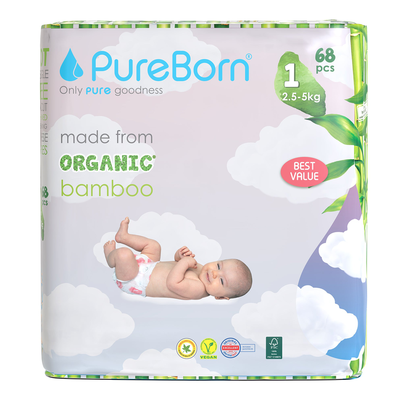 Pureborn nappies size 1-null