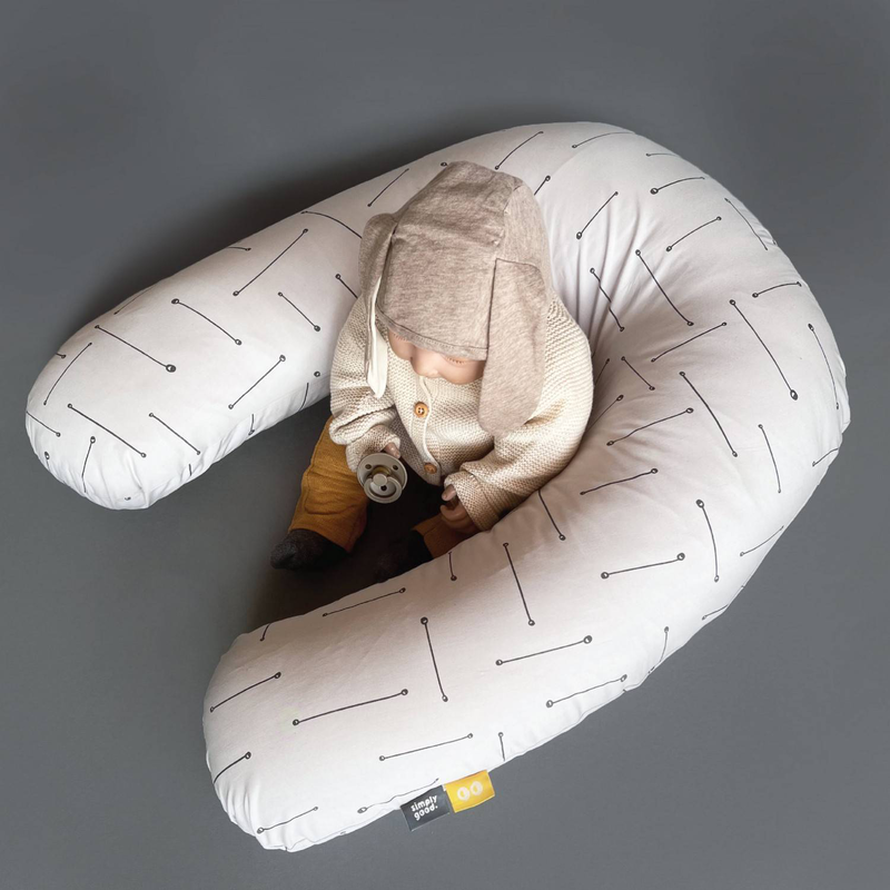 Simply good nursing pillow - grey stripes on beige, , medium-null