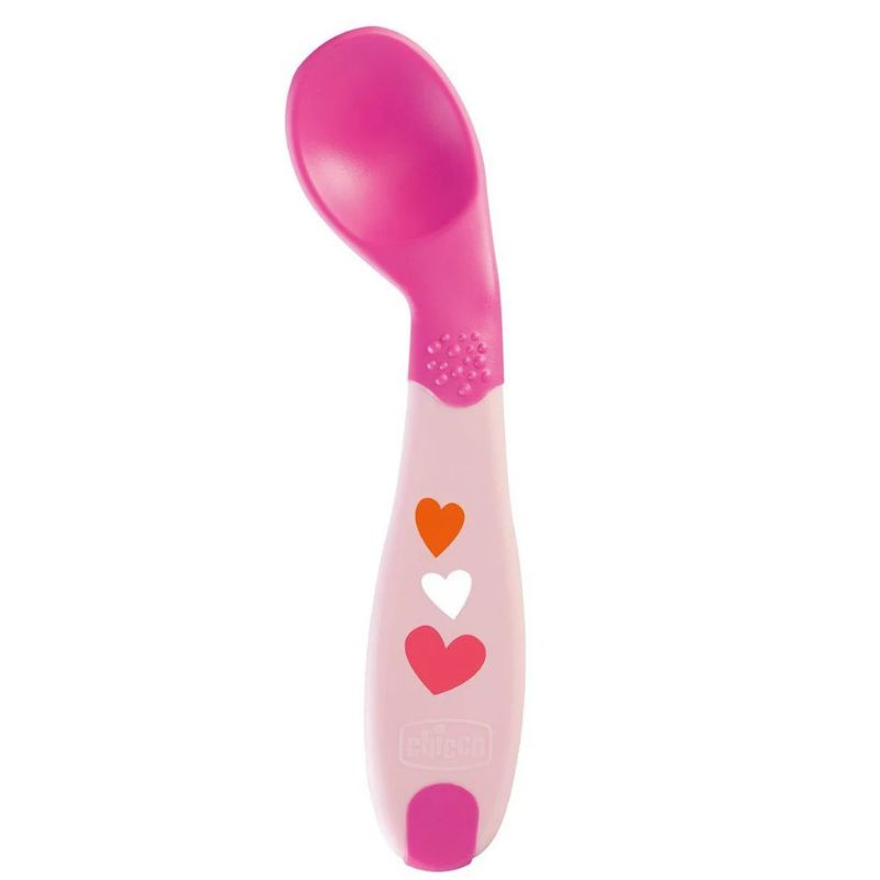Chicco baby silicone spoon beginning pink f01-16100-10, , medium-null