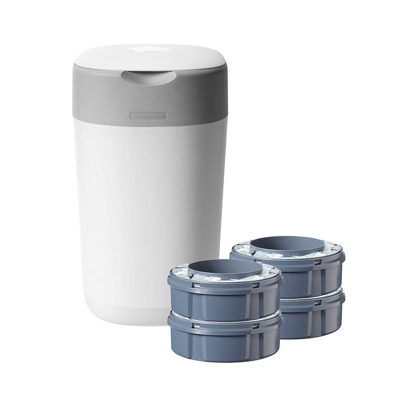 Tommee tippee nappy bin twist & click + 4 refill, , medium-null