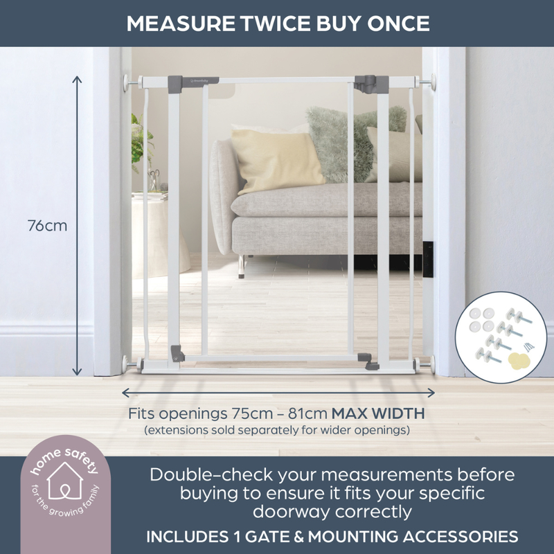 Dreambaby clear view stair safety gate lowrise 75-81cm, , medium-null