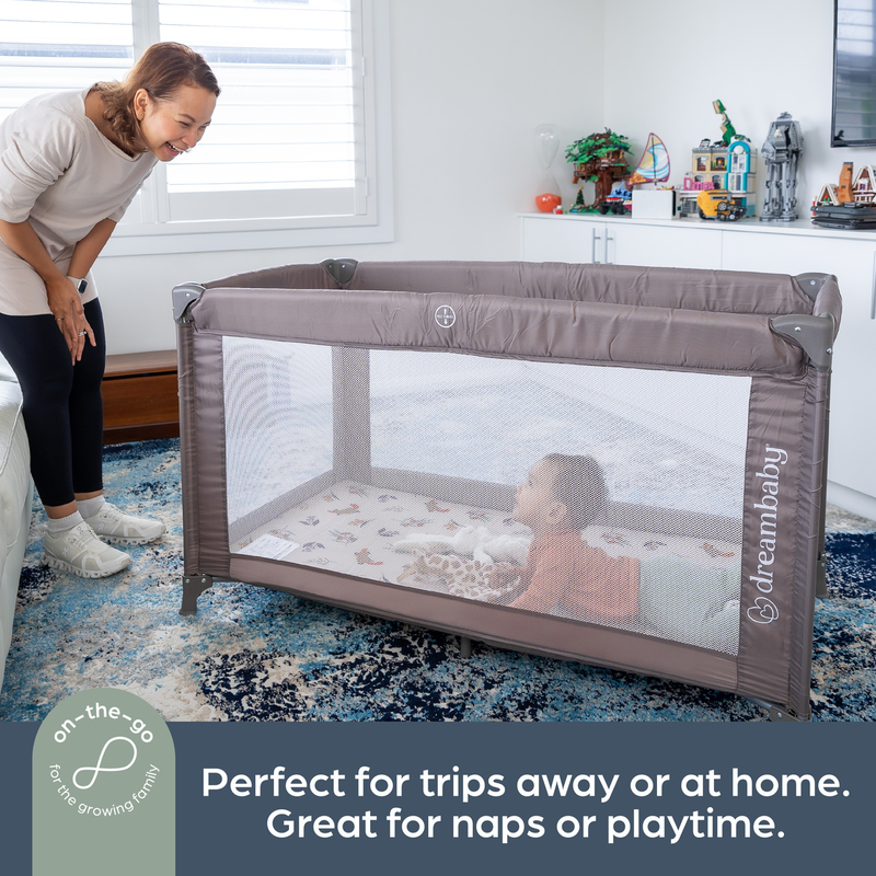 Dreambaby quest full-size travel cot (120x60cm) &ndash; taupe, , medium-null