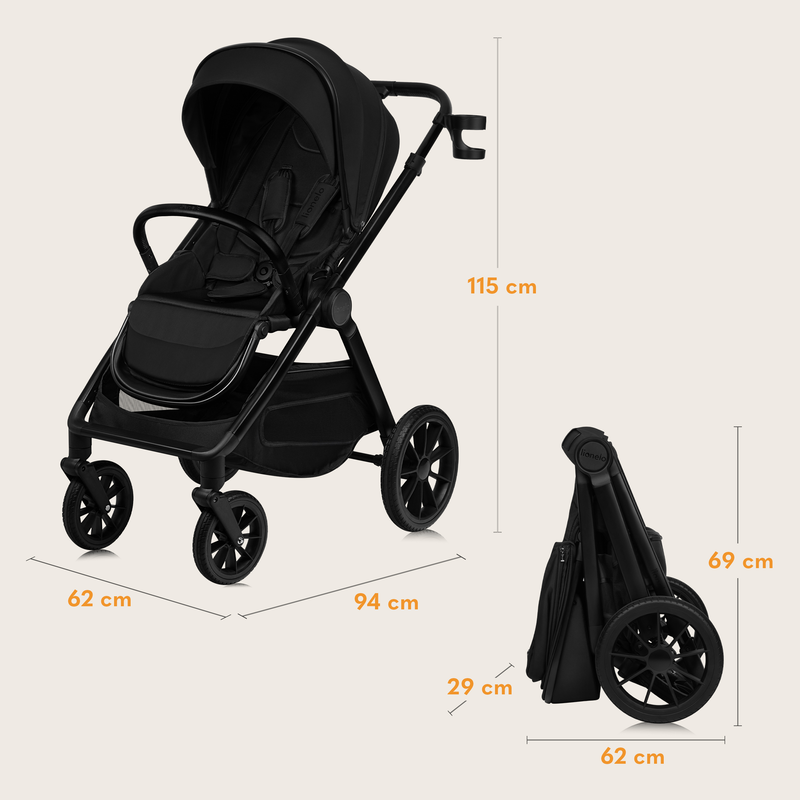 Layla 2 in 1 black onyx stroller, , medium-null