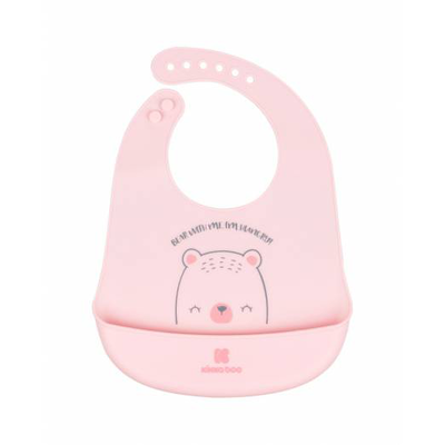 Kikka boo silicone bib bear with me pink, , medium