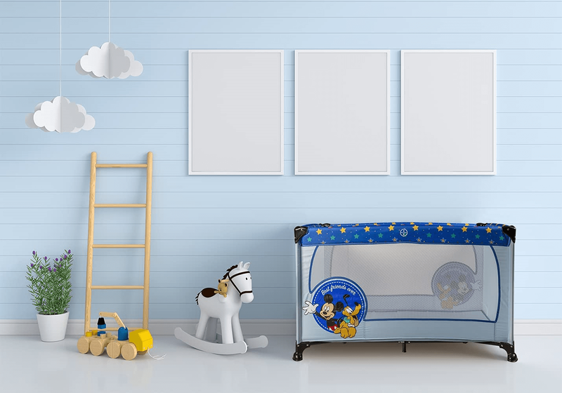 Mickey mouse folding travel cot, , medium-null