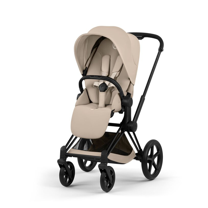 Cybex priam5 comfort + fold carrycot - matt black_cozy beige, , medium-null