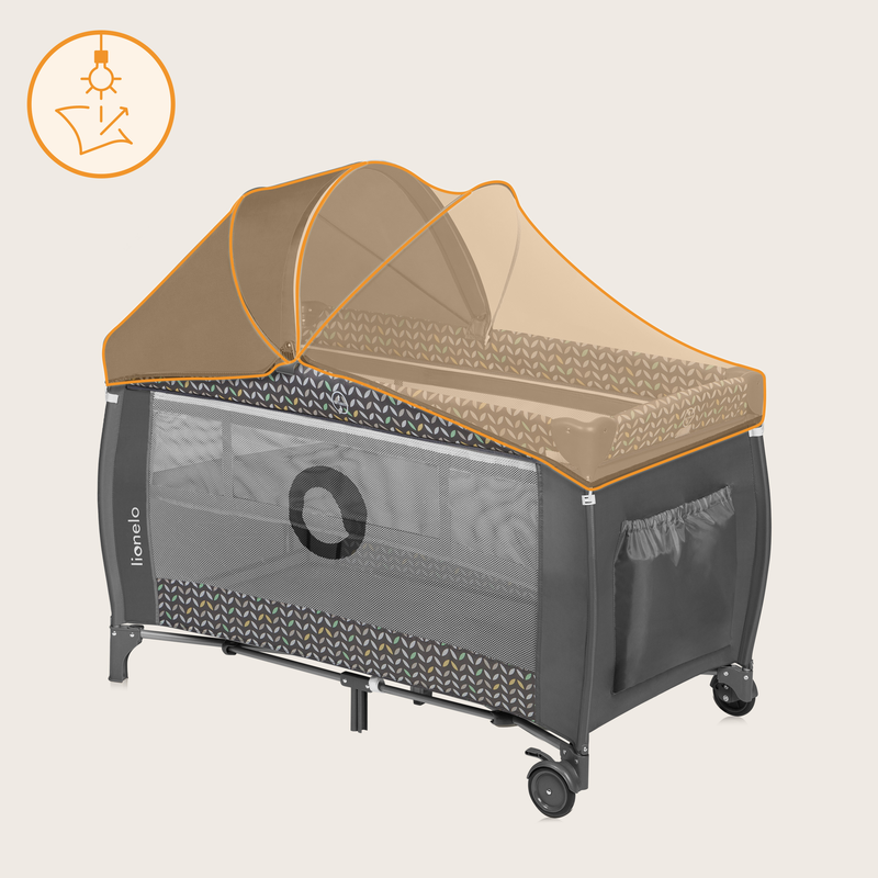 Sven plus grey scandi travel cot, , medium-null